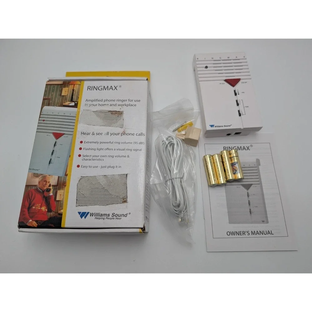 Williams Sound Ringmax BE1010-US Amplified Phone‎ Ringer White Adjustable Volume